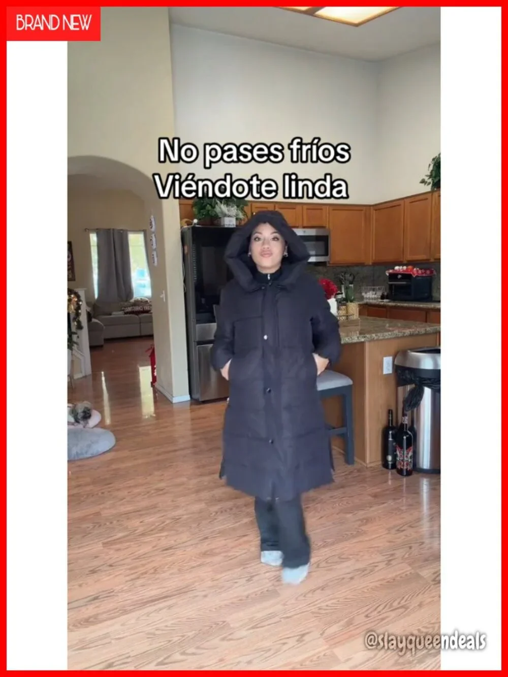 Long Puffer Jacket Hooded Warm Winter Coat Thickened Down Alternative Outwear
